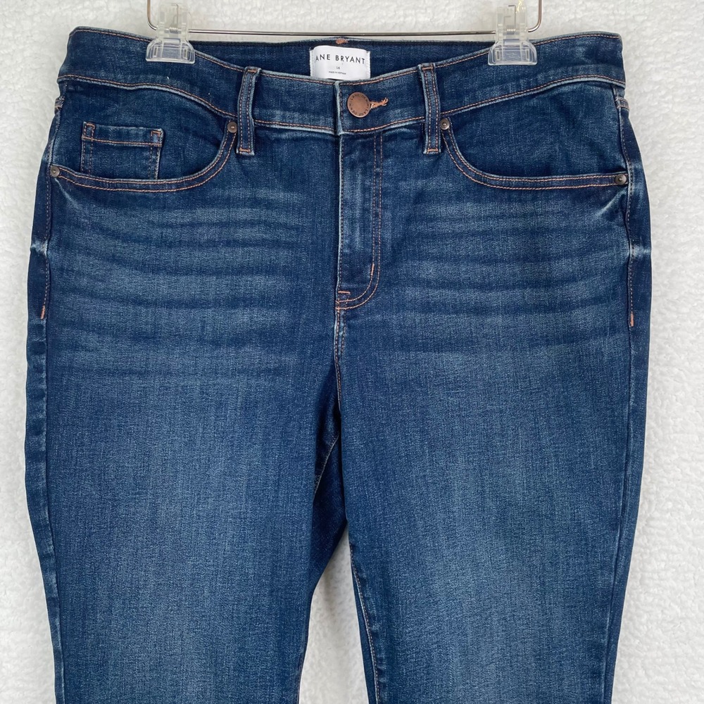 Lane‎ Bryant Signature Fit Skinny Jeans Womens 16 Mid Rise Dark Wash Blue Denim